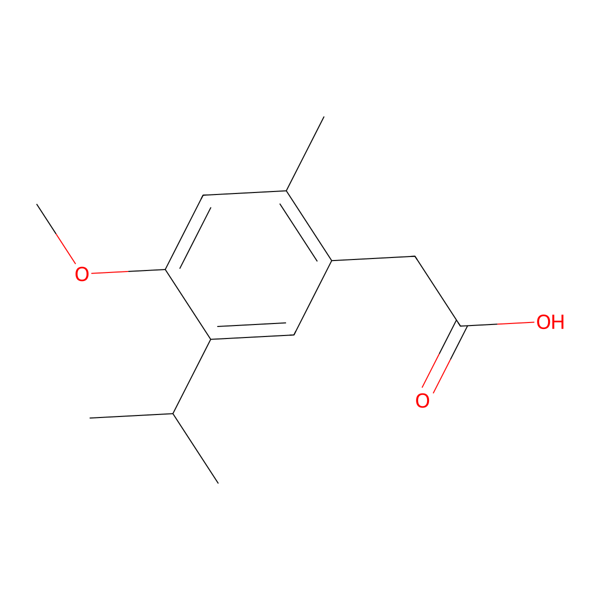 (5-Isopropyl-4-methoxy-2-methylphenyl)acetic acid molecular structure, CAS 81354-65-6