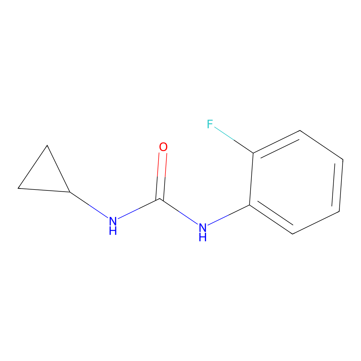 N-cyclopropyl-N'-(2-fluorophenyl)urea molecular structure, CAS 81356-59-4