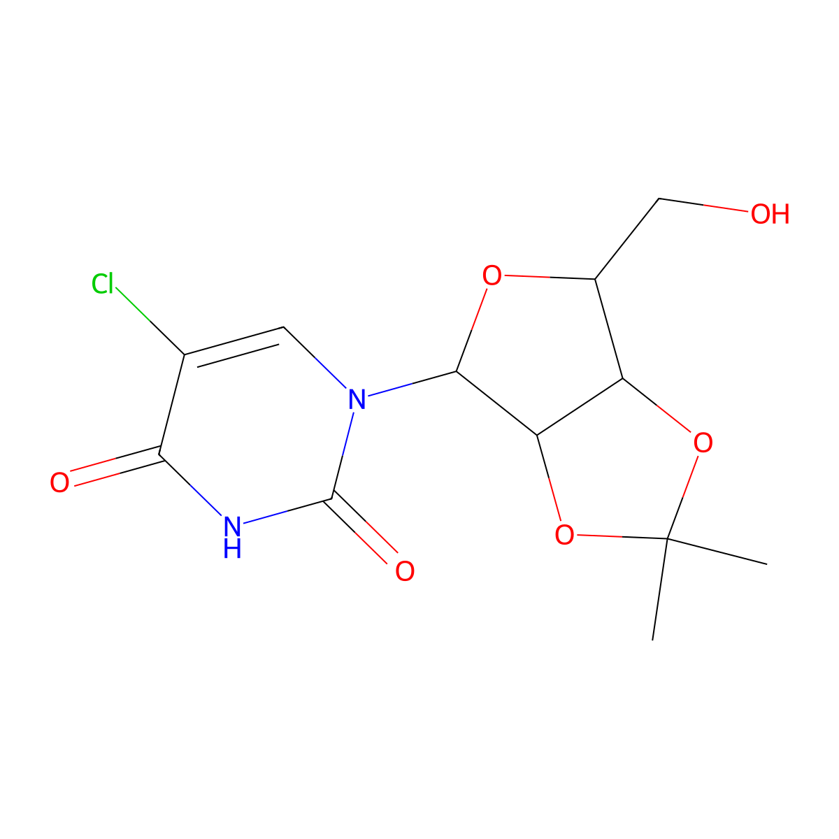 5-Chloro-2',3'-O-isopropylidene-D-uridine molecular structure, CAS 81356-82-3