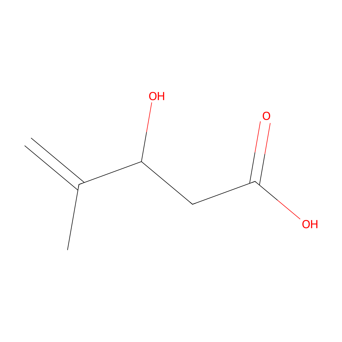 3-Hydroxy-4-methyl-4-pentenoic acid molecular structure, CAS 81357-29-1