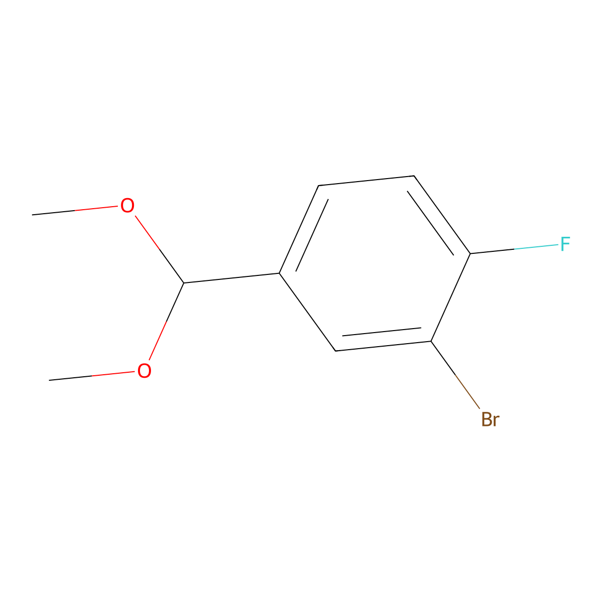 2-Bromo-4-(dimethoxymethyl)-1-fluorobenzene molecular structure, CAS 81358-65-8