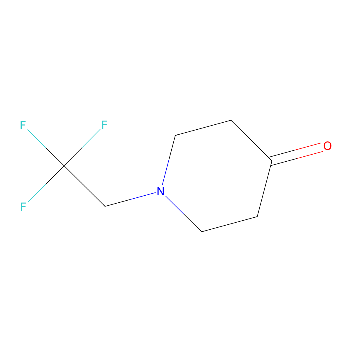 1-(2,2,2-Trifluoroethyl)piperidin-4-one molecular structure, CAS 81363-14-6