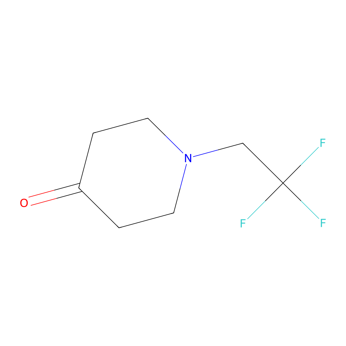 1-(2,2,2-Trifluoroethyl)piperidin-4-one molecular structure, CAS 81363-14-6