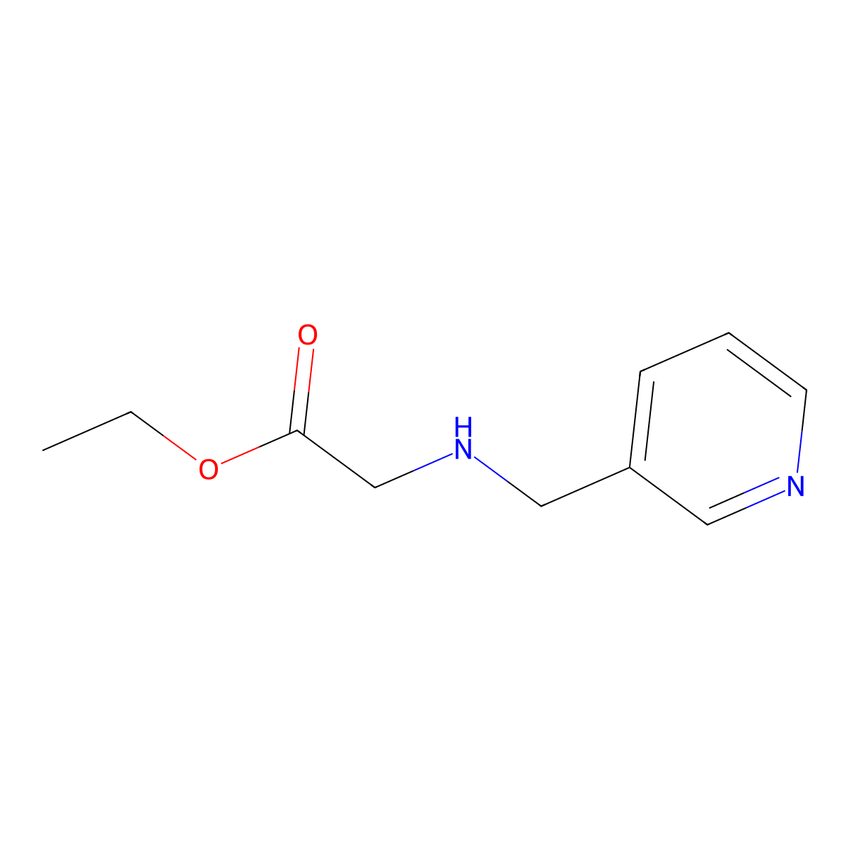 Ethyl 2-{[(pyridin-3-yl)methyl]amino}acetate molecular structure, CAS 81363-80-6