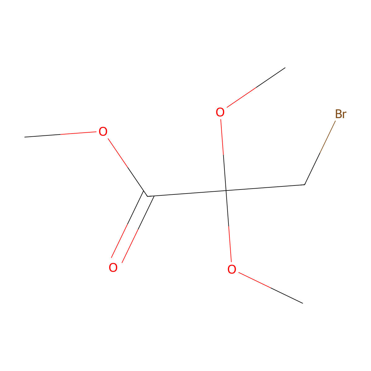 Methyl 3-bromo-2,2-dimethoxypropanoate molecular structure, CAS 81371-76-8