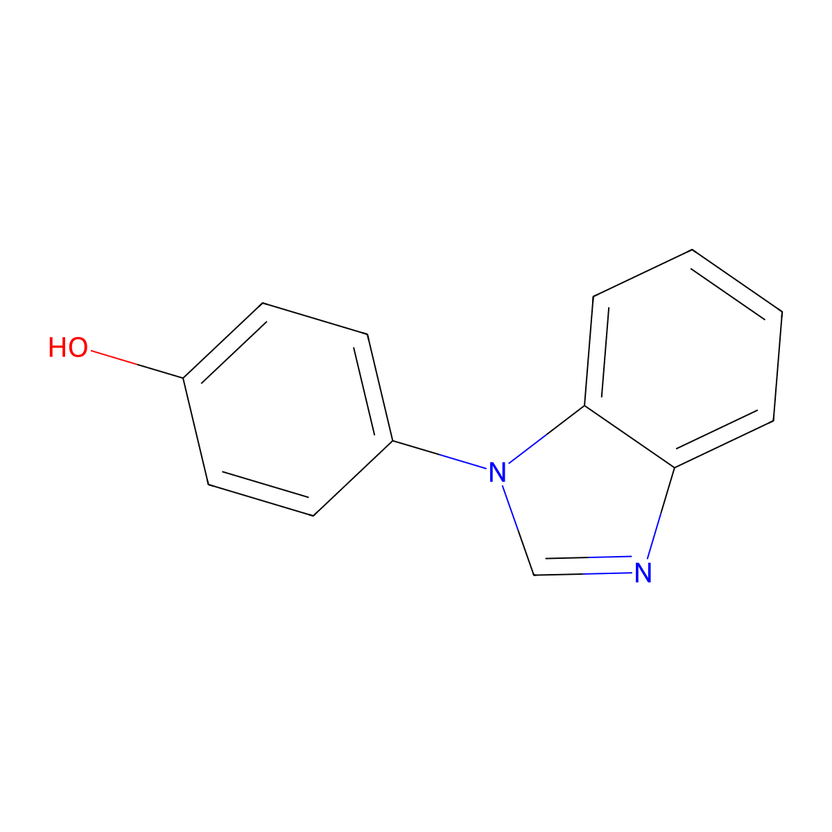 4-(1H-1,3-benzodiazol-1-yl)phenol molecular structure, CAS 81376-56-9