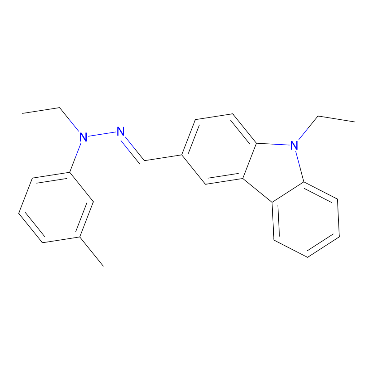 9-Ethylcarbazole-3-carboxaldehyde N-Ethyl-N-(m-tolyl)hydrazone molecular structure, CAS 81380-24-7