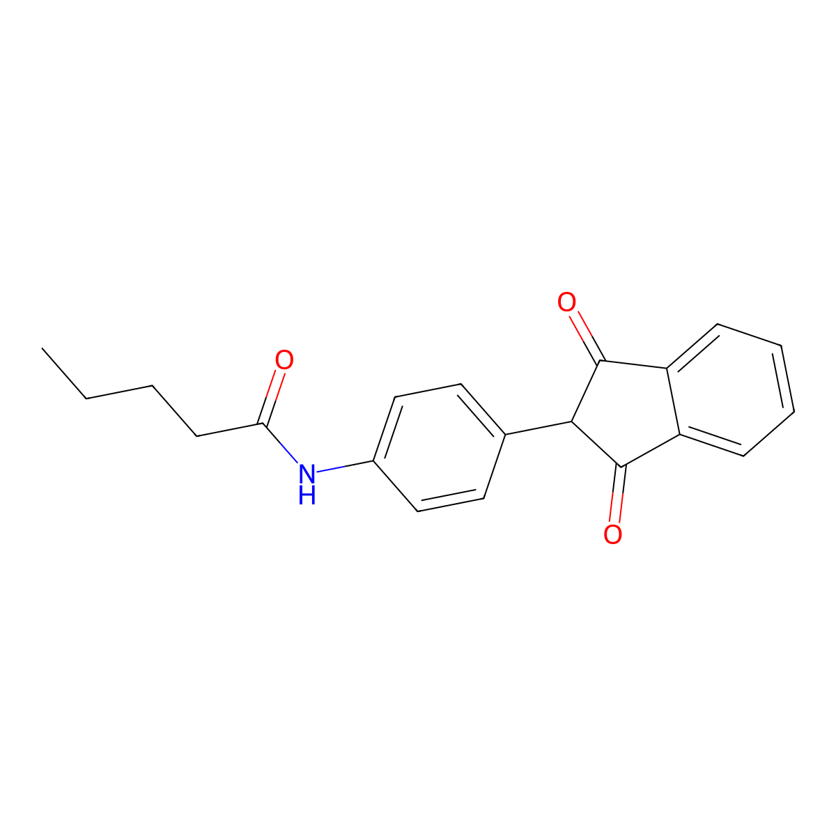 N-[4-(1,3-dioxo-2,3-dihydro-1H-inden-2-yl)phenyl]pentanamide molecular structure, CAS 81386-25-6