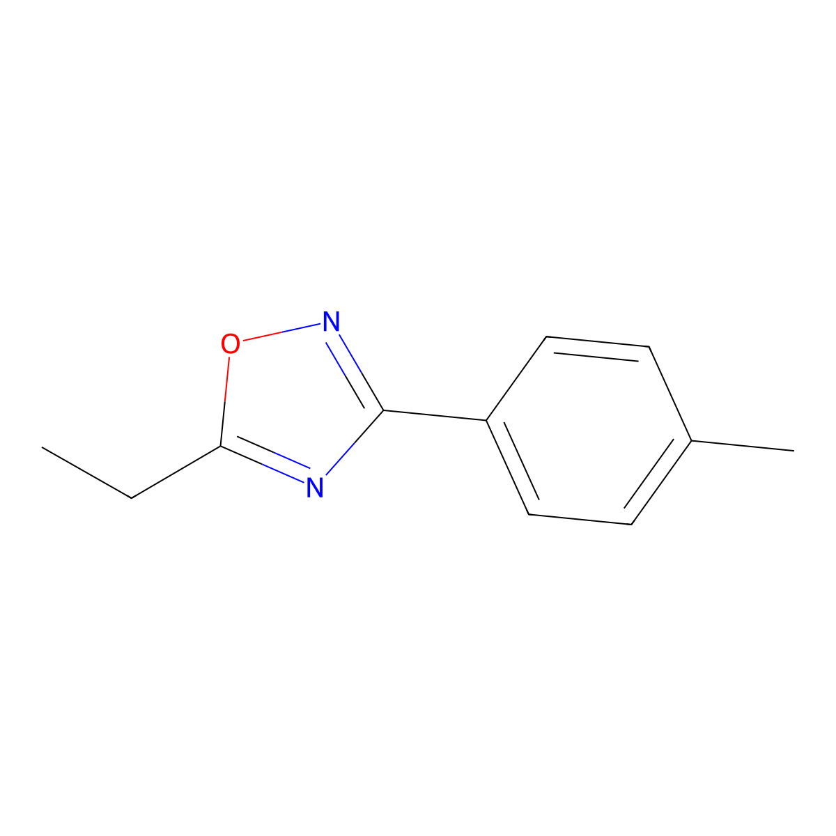 5-Ethyl-3-p-tolyl-1,2,4-oxadiazole molecular structure, CAS 81386-31-4