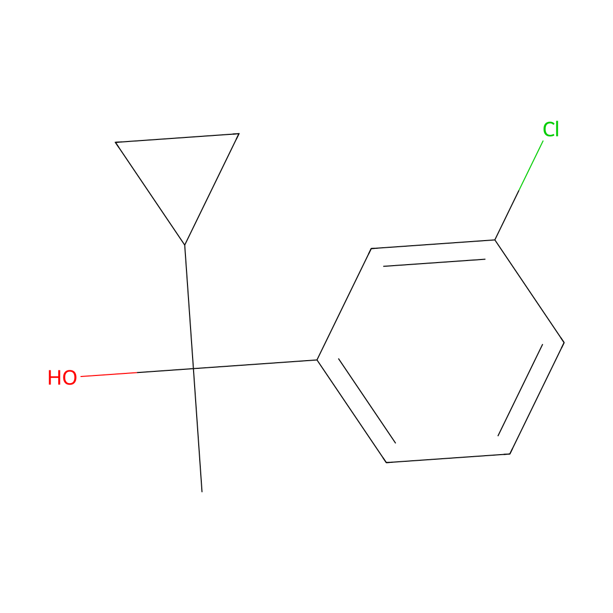 1-(3-Chlorophenyl)-1-cyclopropylethanol molecular structure, CAS 81390-89-8