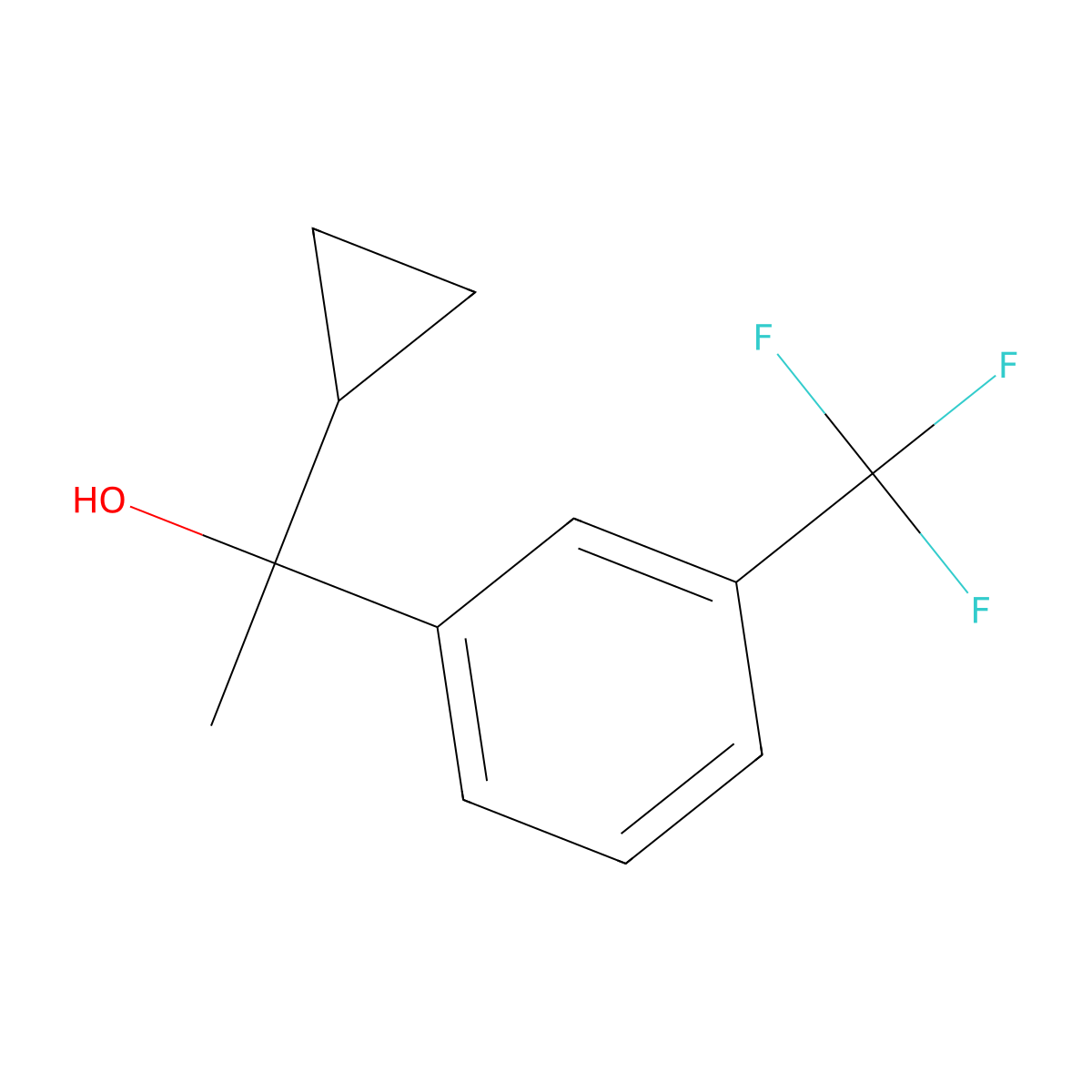 alpha-Cyclopropyl-alpha-methyl-3-(trifluoromethyl)benzenemethanol molecular structure, CAS 81390-90-1