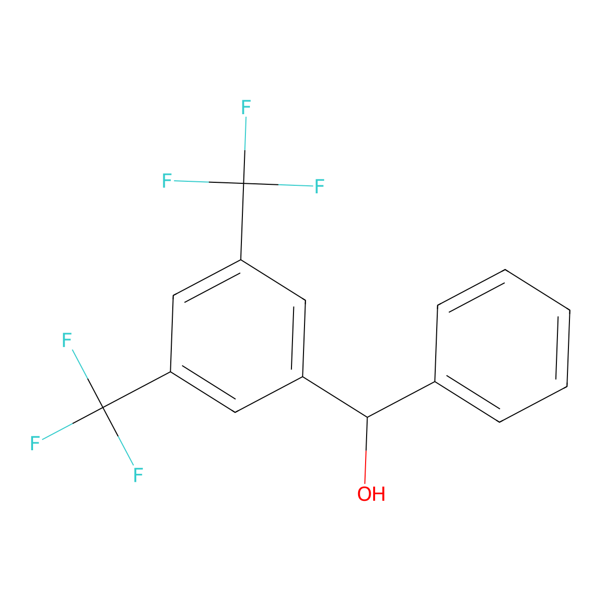 (3,5-Bis(trifluoromethyl)phenyl)(phenyl)methanol molecular structure, CAS 81390-93-4