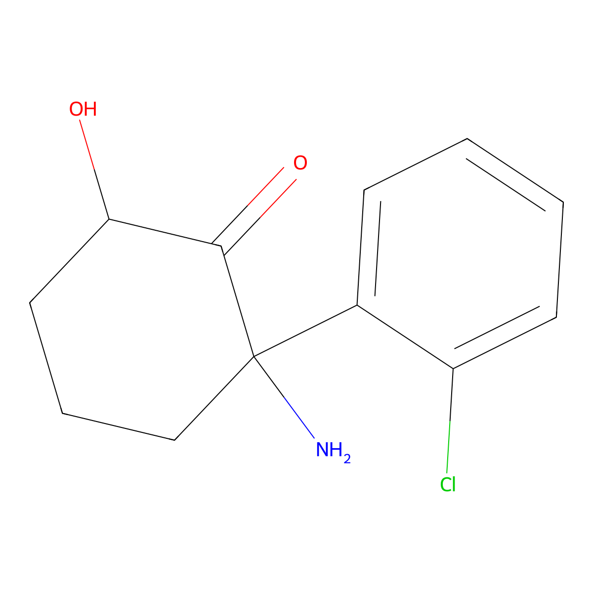 Hydroxynorketamine molecular structure, CAS 81395-70-2