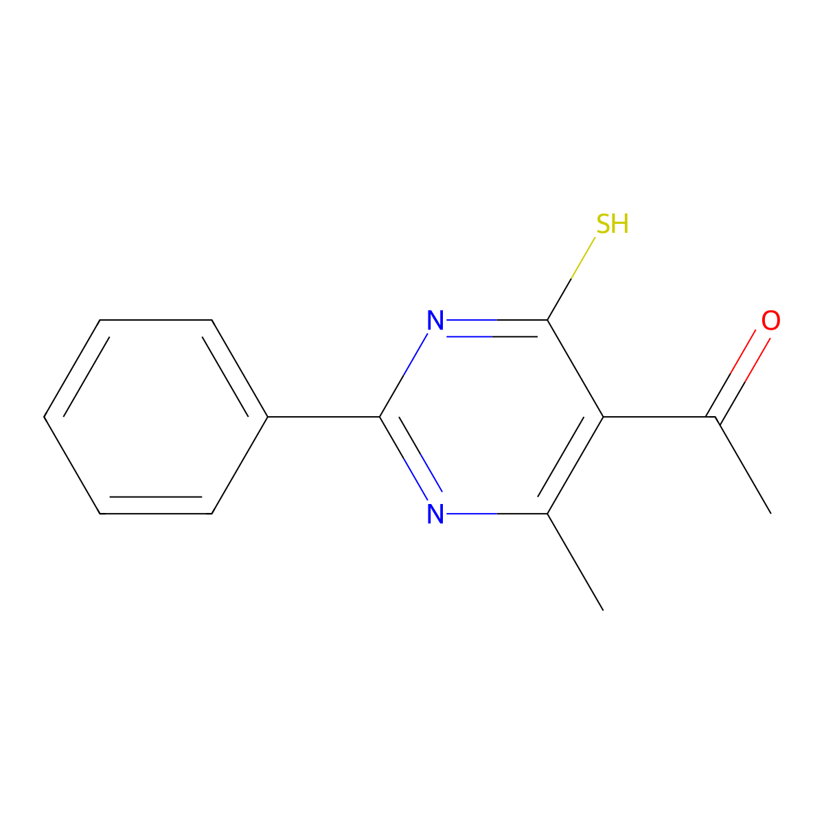 1-(4-Methyl-2-phenyl-6-sulfanyl-5-pyrimidinyl)-1-ethanone molecular structure, CAS 81397-23-1