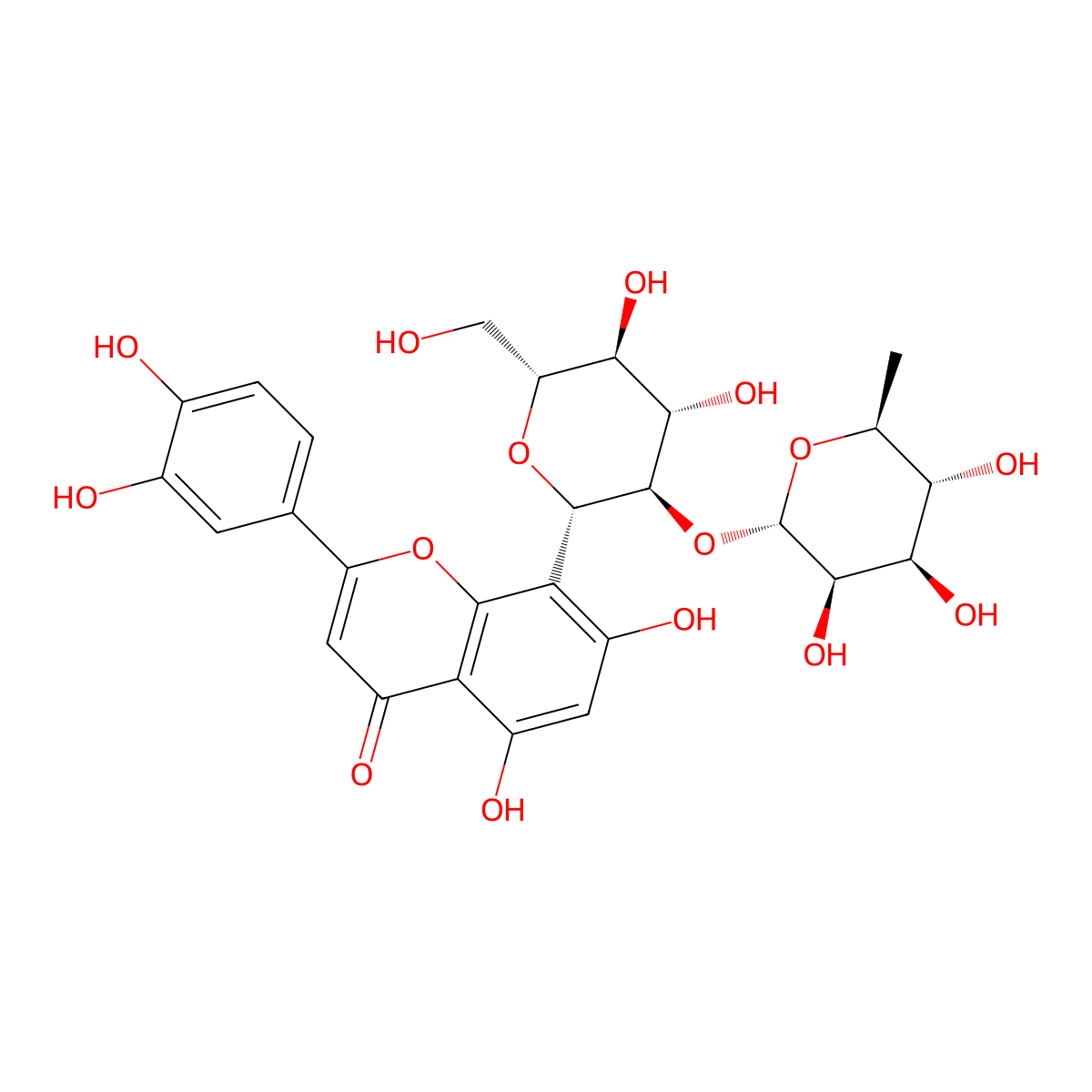 Orientin 2''-O-rhamnoside molecular structure, CAS 81398-30-3