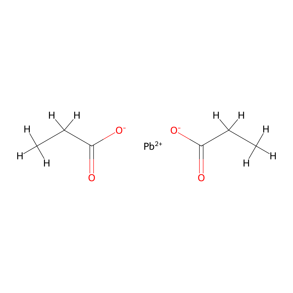 Lead dipropionate molecular structure, CAS 814-70-0
