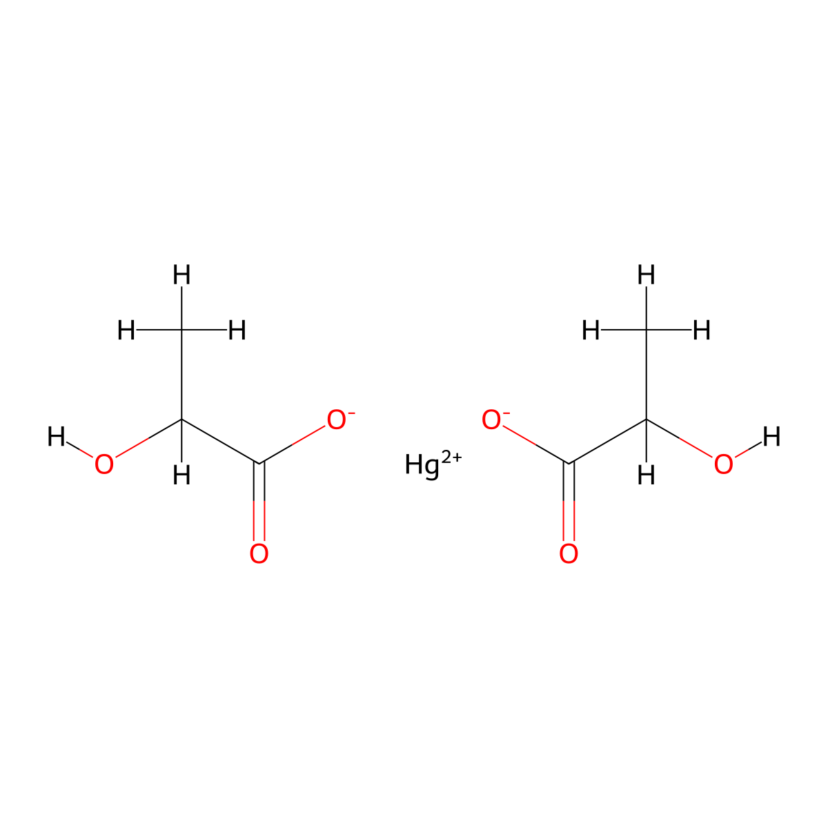 Mercury, bis(2-hydroxypropanoato-O1,O2)-, (T-4)- molecular structure, CAS 814-82-4