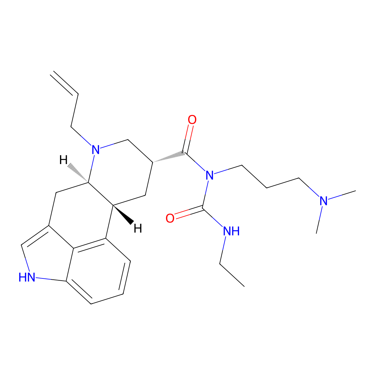 Cabergoline molecular structure, CAS 81409-90-7