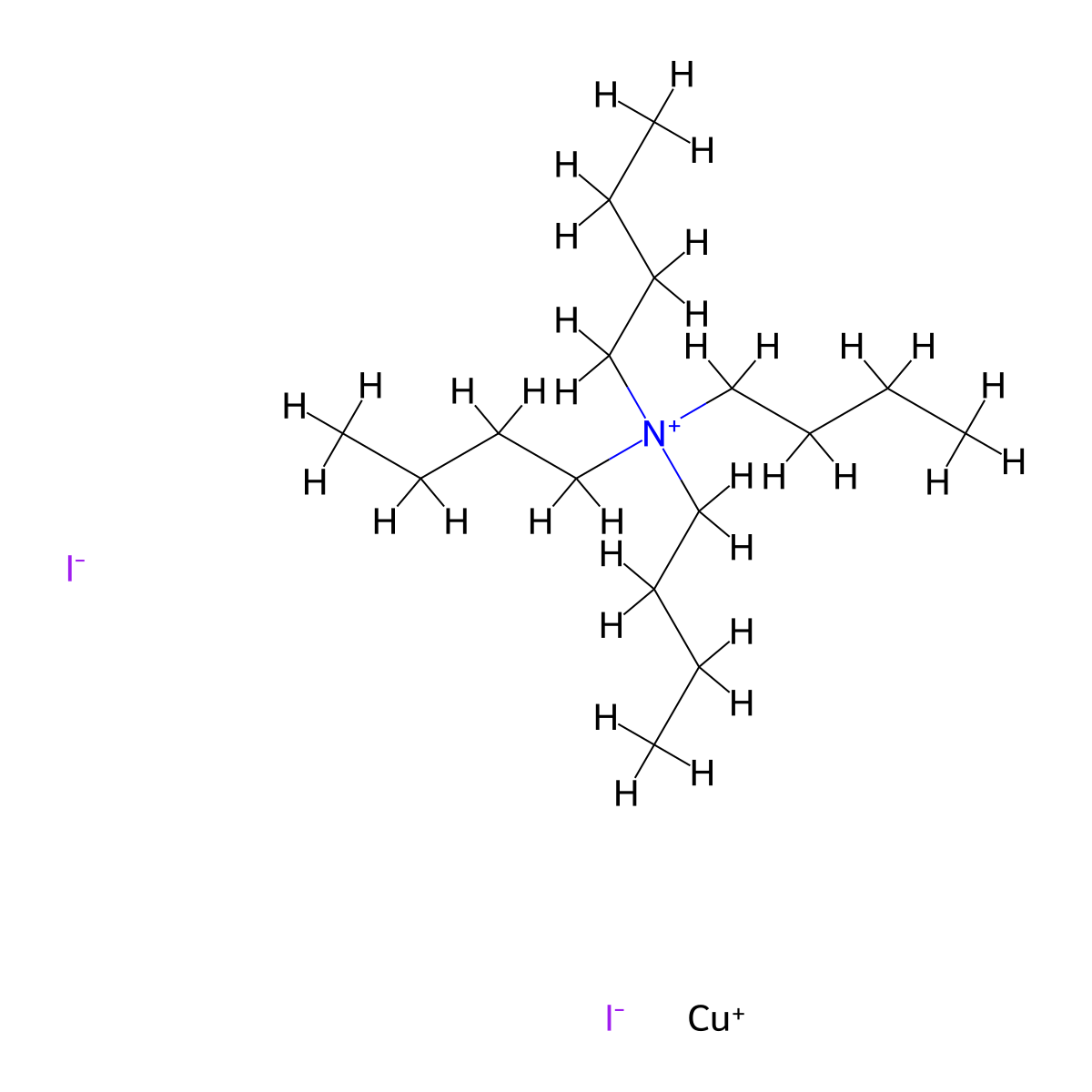 Bis[(tetrabutylammonium iodide)copper(I) iodide] molecular structure, CAS 81412-07-9