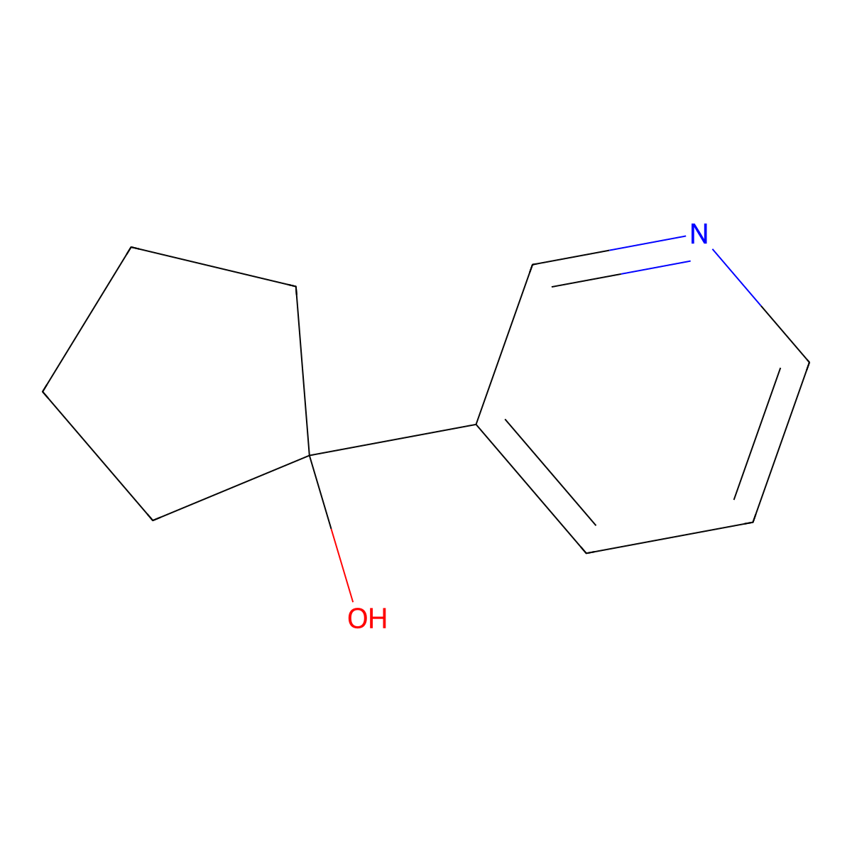 Cyclopentanol, 1-(3-pyridinyl)- molecular structure, CAS 81417-95-0