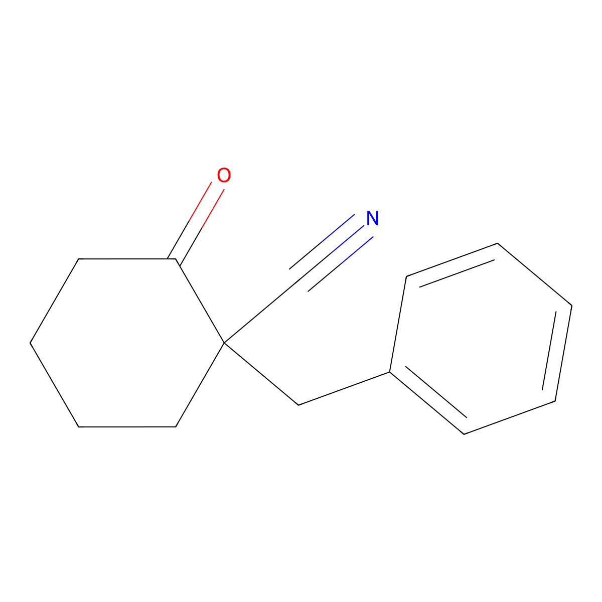 1-Benzyl-2-oxocyclohexanecarbonitrile molecular structure, CAS 81418-21-5