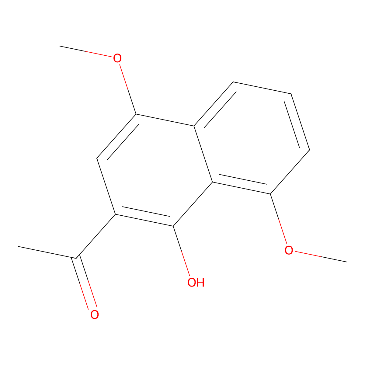 1-(1-Hydroxy-4,8-dimethoxynaphthalen-2-yl)ethan-1-one molecular structure, CAS 81418-41-9