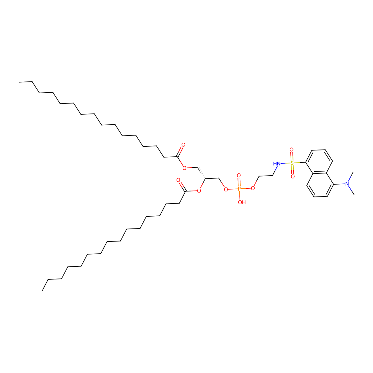 N-5-dimethylaminonaphthalene-1-sulfonyl-dipalmitoylphosphatidylethanolamine molecular structure, CAS 81425-71-0