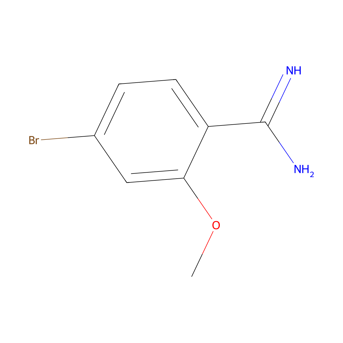 4-Bromo-2-methoxybenzene-1-carboximidamide molecular structure, CAS 814255-40-8