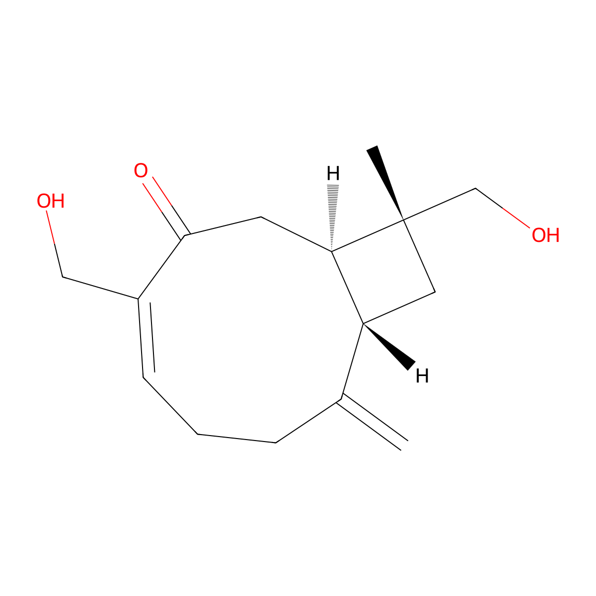 4,11-Bis(hydroxymethyl)-11-methyl-8-methylene-, [1 molecular structure, CAS 81426-95-1
