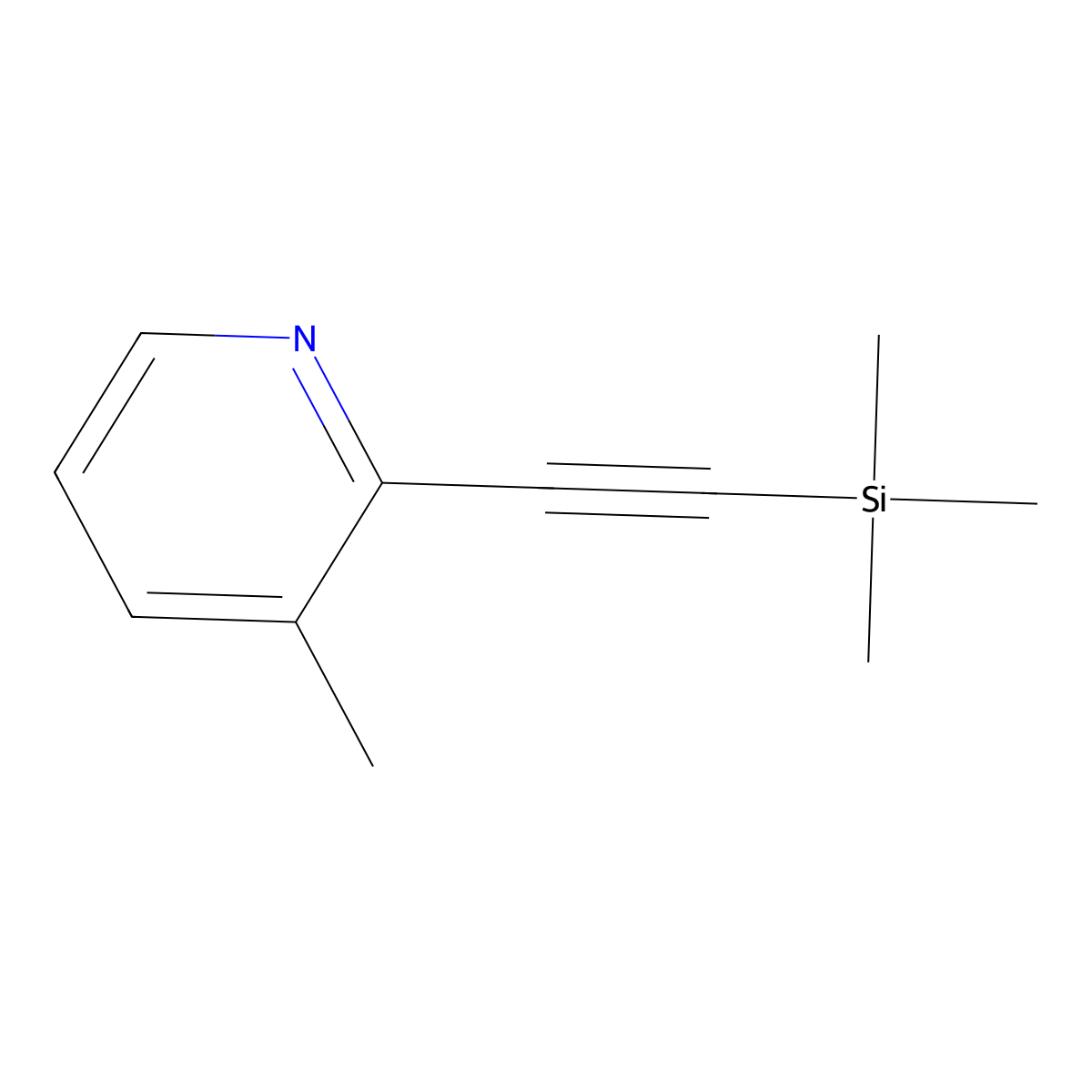 3-Methyl-2-((trimethylsilyl)ethynyl)pyridine molecular structure, CAS 814262-83-4