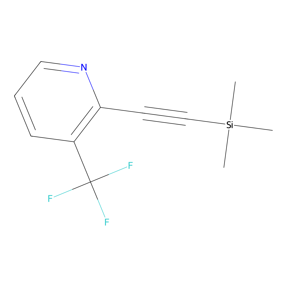 3-(Trifluoromethyl)-2-[2-(trimethylsilyl)ethynyl]pyridine molecular structure, CAS 814262-84-5