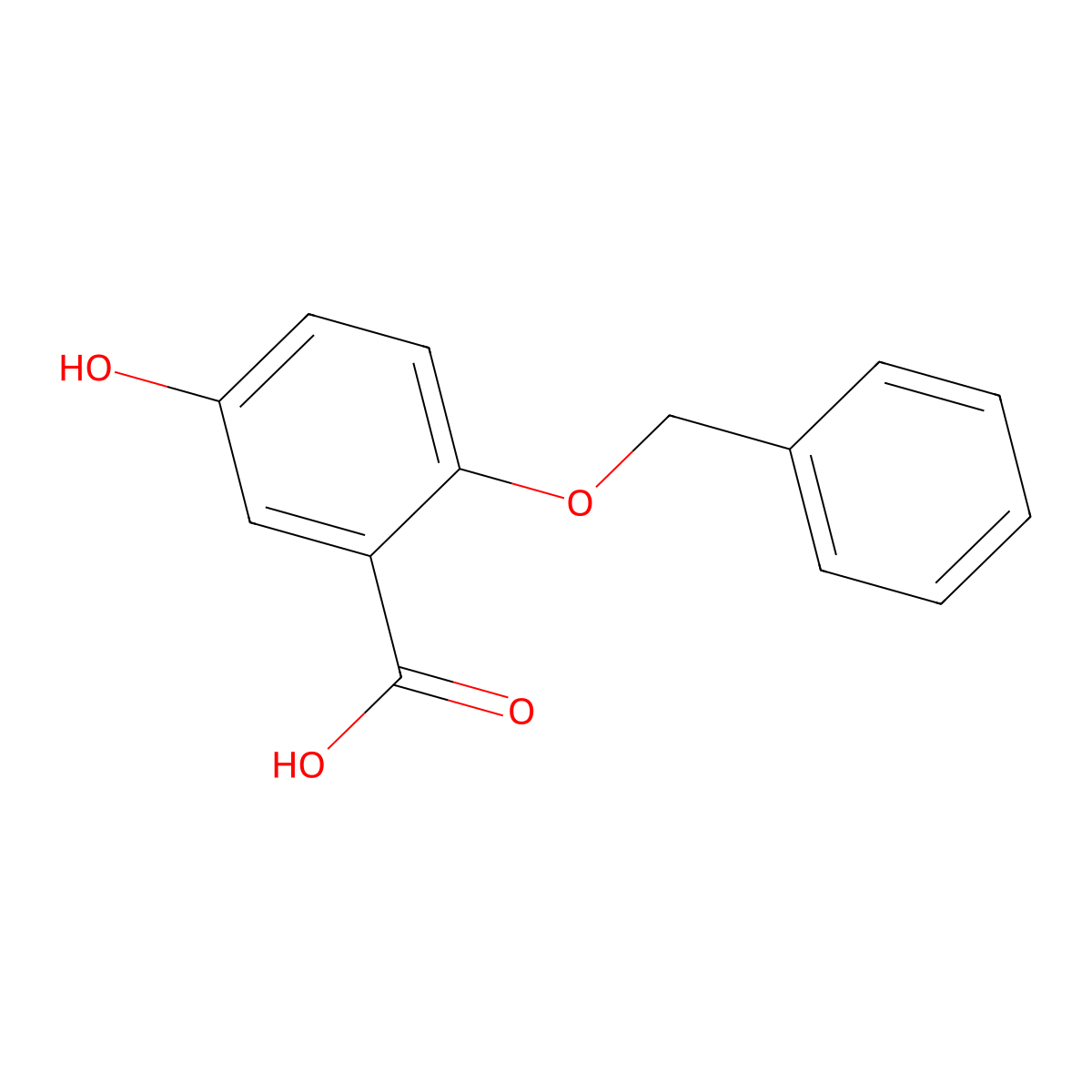 2-(Benzyloxy)-5-hydroxybenzoic acid molecular structure, CAS 814262-90-3