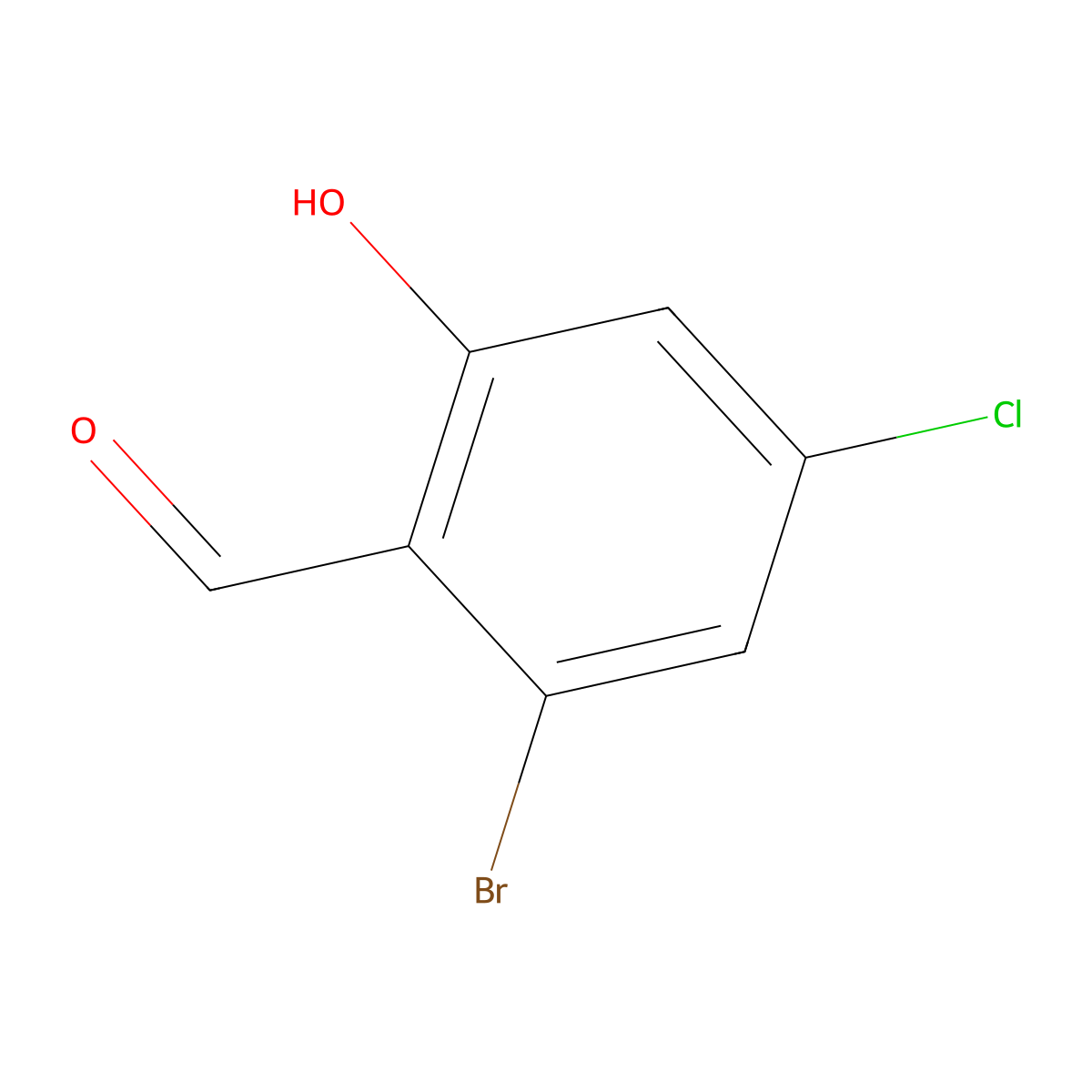 2-Bromo-4-chloro-6-hydroxybenzaldehyde molecular structure, CAS 814263-37-1