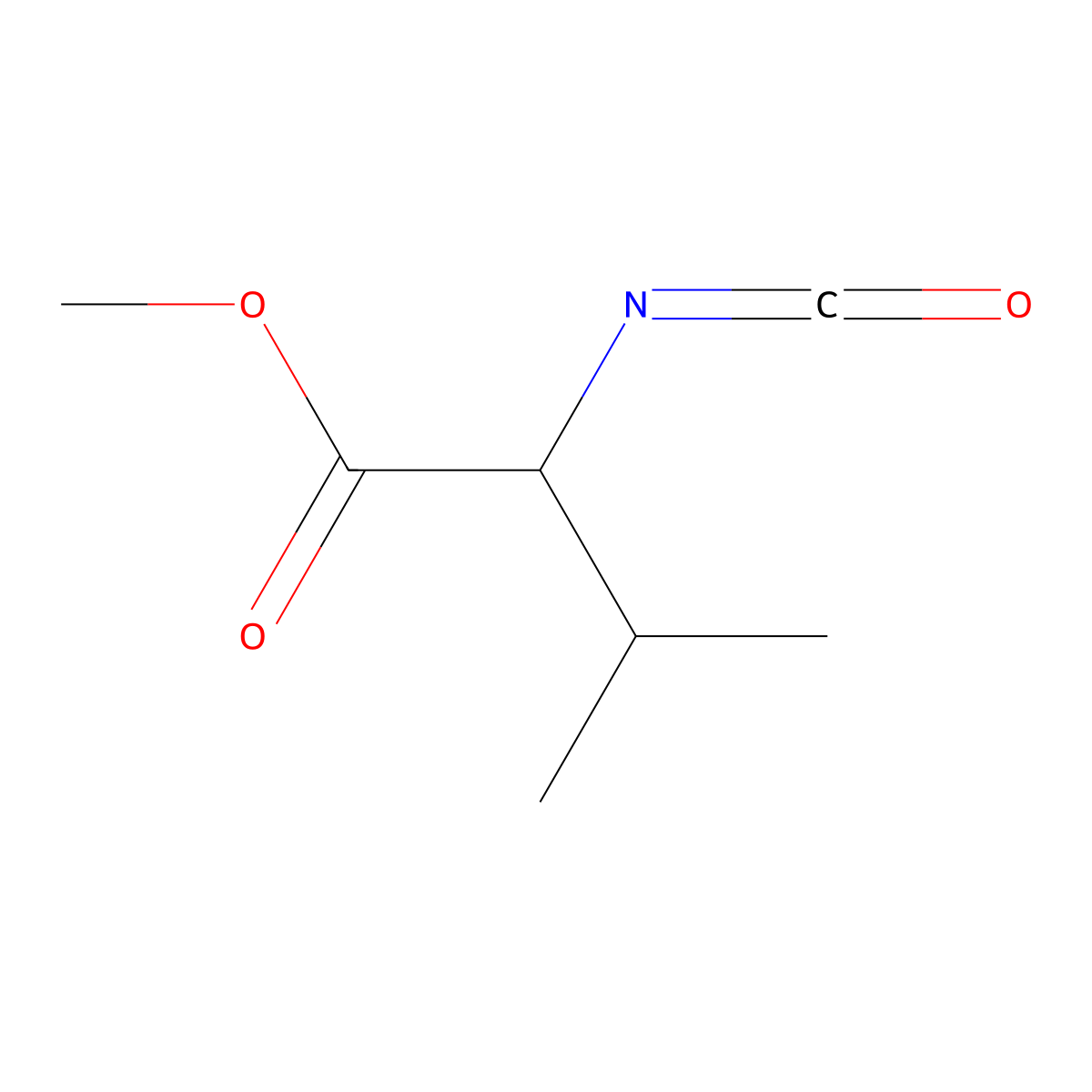 Methyl 2-isocyanato-3-methylbutanoate molecular structure, CAS 81428-12-8