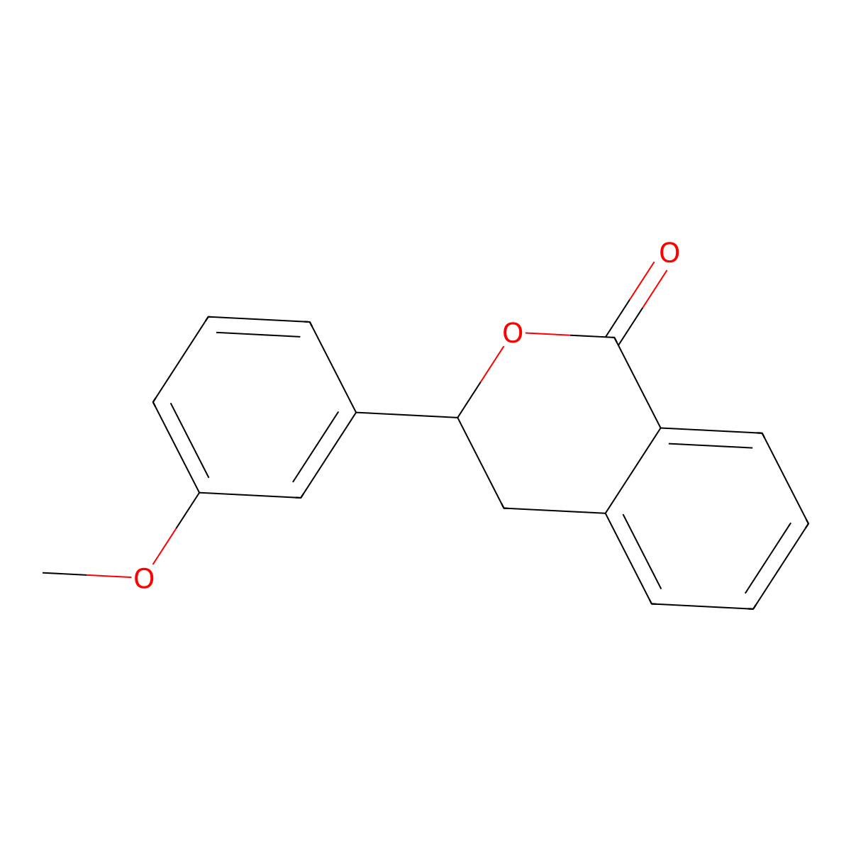 1H-2-Benzopyran-1-one, 3,4-dihydro-3-(3-methoxyphenyl)- molecular structure, CAS 81428-86-6
