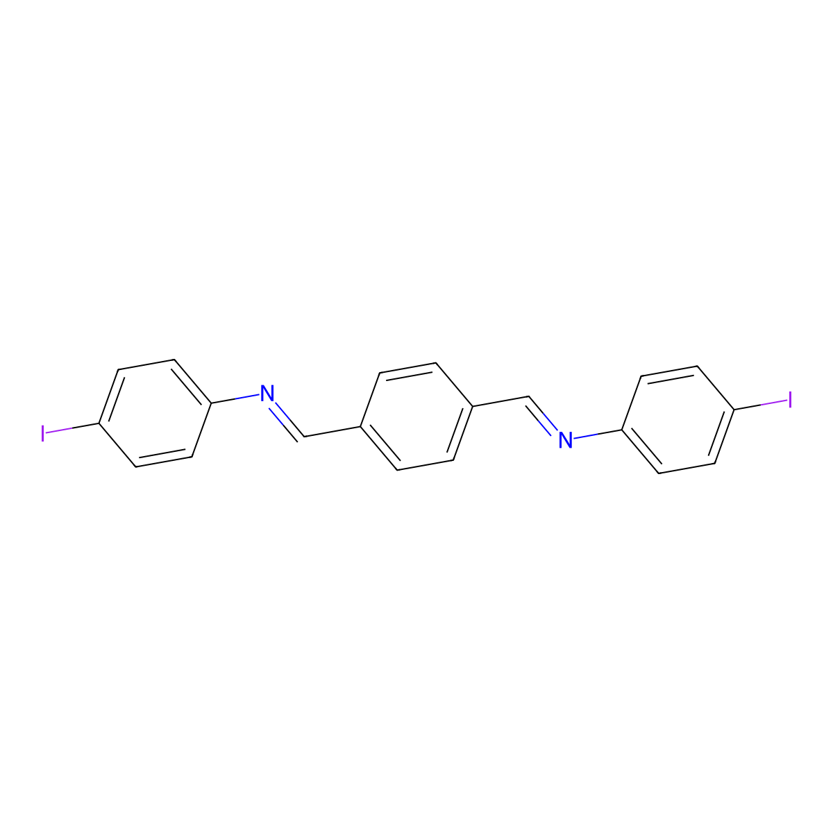 N-(4-iodophenyl)-1-[4-[(4-iodophenyl)iminomethyl]phenyl]methanimine molecular structure, CAS 81431-01-8
