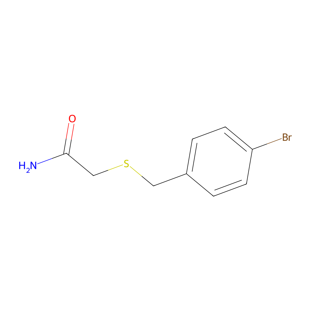 2-((4-Bromobenzyl)thio)acetamide molecular structure, CAS 81431-32-5