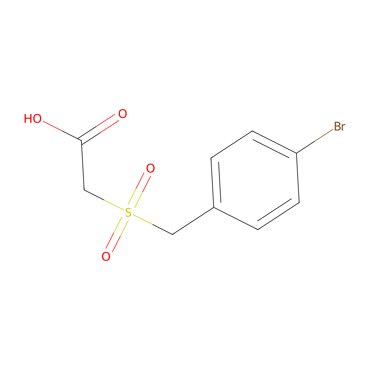 2-[(4-Bromophenyl)methanesulfonyl]acetic acid molecular structure, CAS 81431-45-0