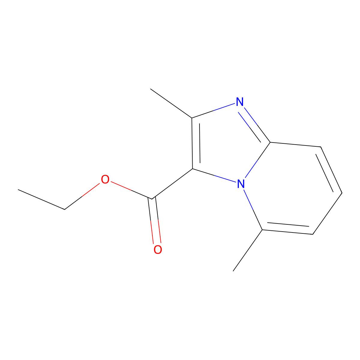 Ethyl 2,5-dimethylimidazo[1,2-a]pyridine-3-carboxylate molecular structure, CAS 81438-49-5