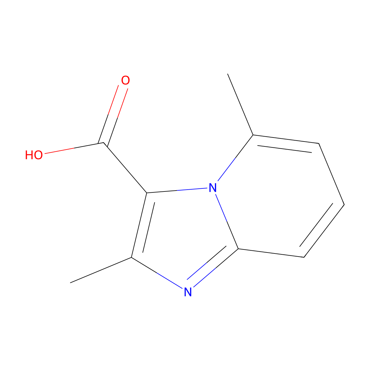 2,5-Dimethylimidazo[1,2-a]pyridine-3-carboxylic acid molecular structure, CAS 81438-50-8