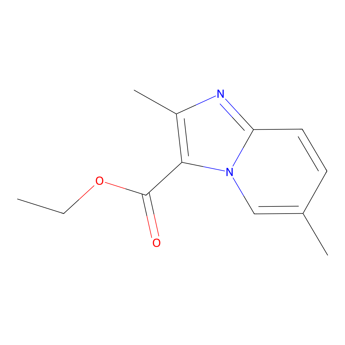 Ethyl 2,6-dimethylimidazo[1,2-a]pyridine-3-carboxylate molecular structure, CAS 81438-51-9