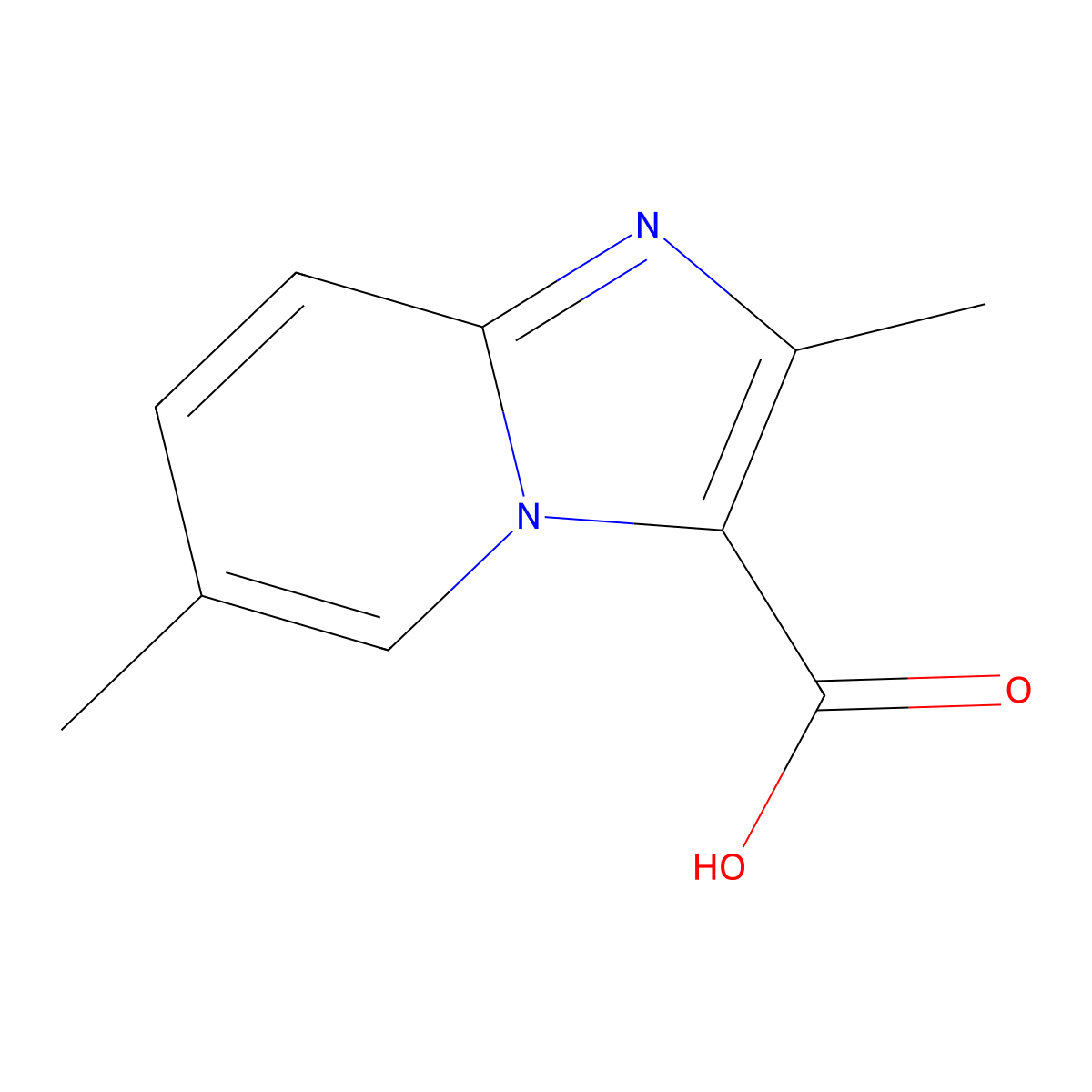 2,6-Dimethylimidazo[1,2-a]pyridine-3-carboxylic acid molecular structure, CAS 81438-52-0