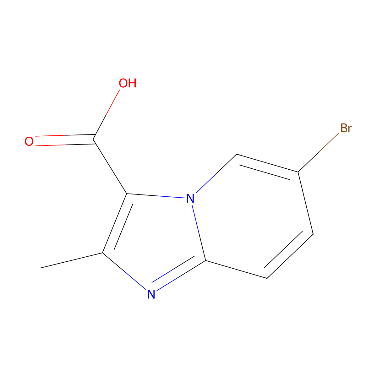 6-Bromo-2-methylimidazo[1,2-a]pyridine-3-carboxylic acid molecular structure, CAS 81438-57-5