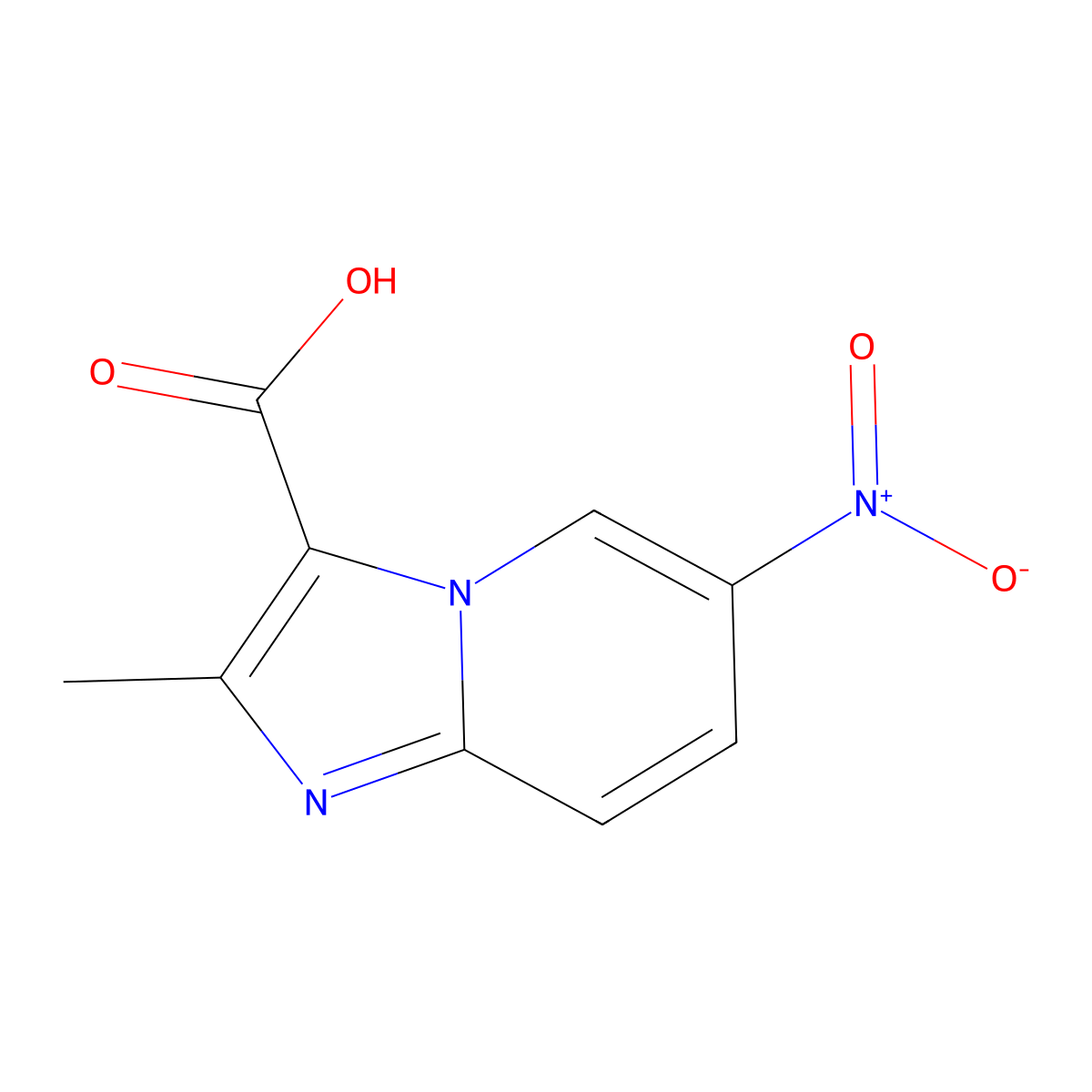 2-Methyl-6-nitroimidazo[1,2-a]pyridine-3-carboxylic acid molecular structure, CAS 81438-61-1