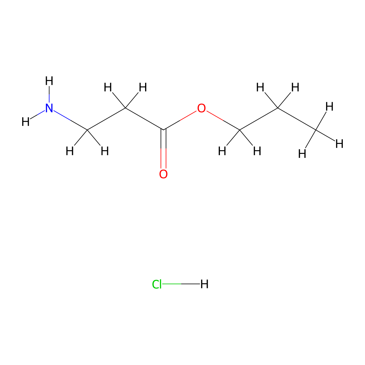 Propyl 3-aminopropanoate hydrochloride molecular structure, CAS 81440-29-1