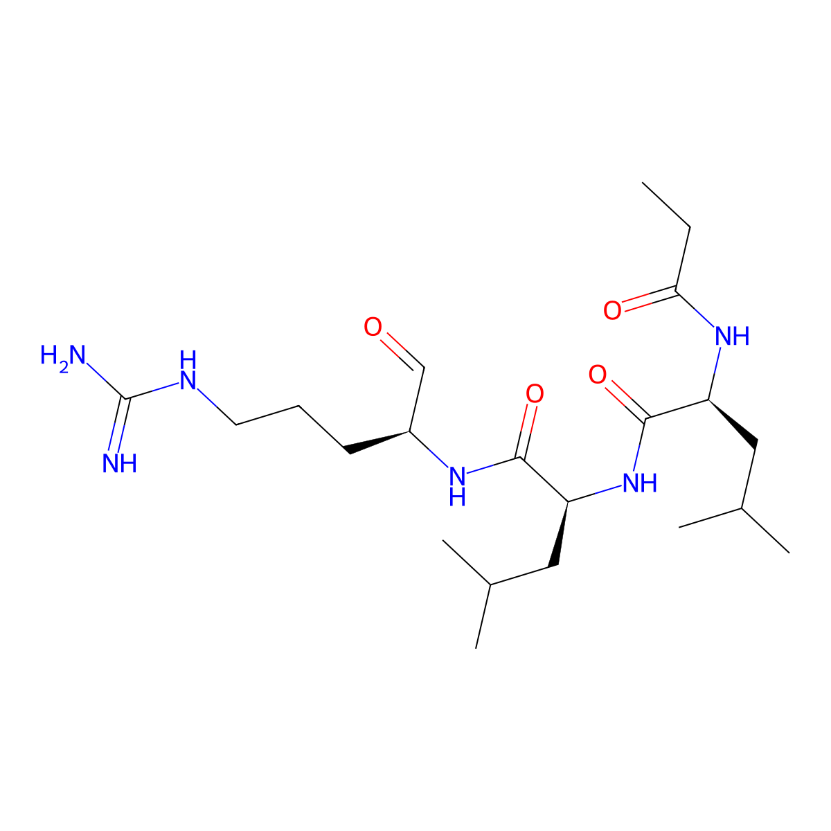 Propionyl-leucyl-leucyl-arginal molecular structure, CAS 81444-59-9