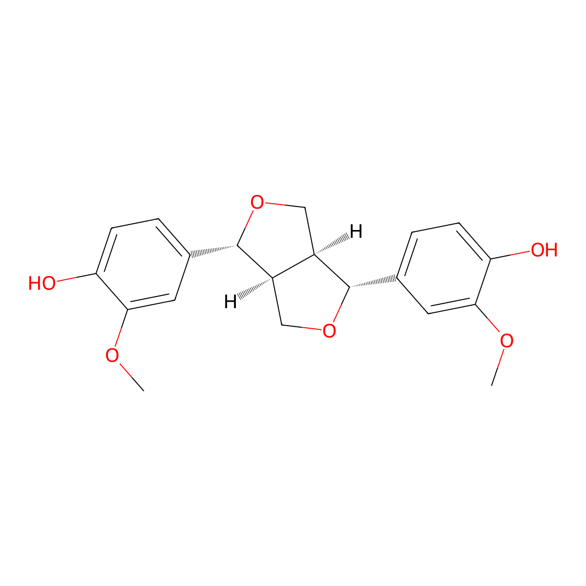 (-)-Pinoresinol molecular structure, CAS 81446-29-9