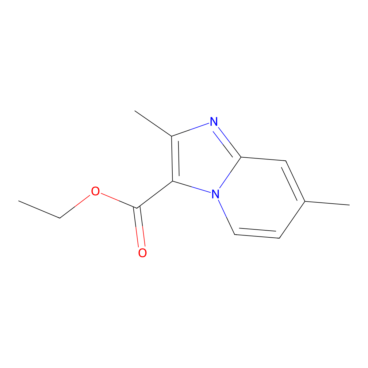 Ethyl 2,7-dimethylimidazo[1,2-a]pyridine-3-carboxylate molecular structure, CAS 81448-48-8
