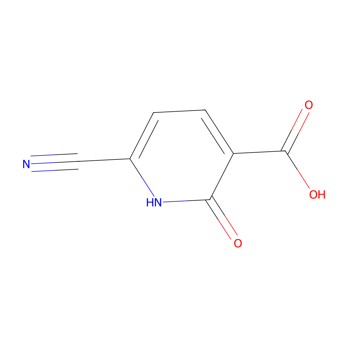 6-Cyano-1,2-dihydro-2-oxo-3-pyridinecarboxylic acid molecular structure, CAS 81450-71-7
