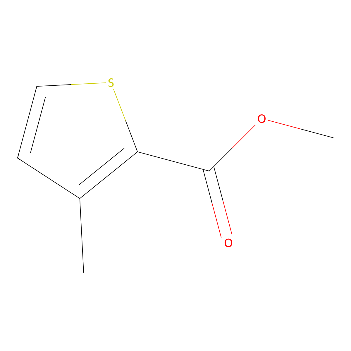 Methyl 3-methylthiophene-2-carboxylate molecular structure, CAS 81452-54-2